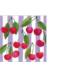 Napkins 25x25 cm - Cherry & Stripes