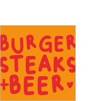 Servietten 25x25 cm - Burger & Beer orange