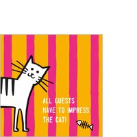 Servietten 25x25 cm - Impress the Cat orange