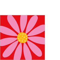Servietten 25x25 cm - Happy Flower red
