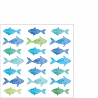 Serviettes 25x25 cm - Aquarell Fishes 25x25 cm