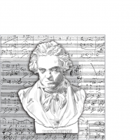 Serviettes 25x25 cm - Beethoven 25x25 cm