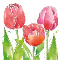 Serwetki 25x25 cm - Pink Tulips 25x25 cm