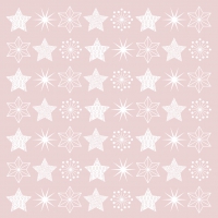 Servetten 33x33 cm - Pure Stars rosé Napkin 33x33