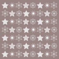 Servetten 33x33 cm - Pure Stars chocolate Napkin 33x33