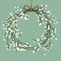 Servietten 33x33 cm - Springtime Wreath Napkin 33x33