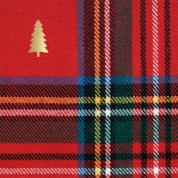 餐巾33x33厘米 - Check and Christmas Tree Napkin 33x33
