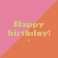Servetten 33x33 cm - Happy Birthday by Art Card Napkin 33x33