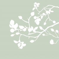餐巾33x33厘米 - Pure Branch green Napkin 33x33