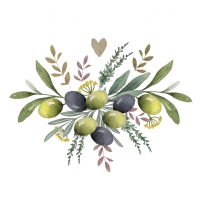Serviettes 33x33 cm - Olives & Herbs Napkin 33x33