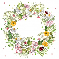 餐巾33x33厘米 - Wild Flower Wreath Napkin 33x33