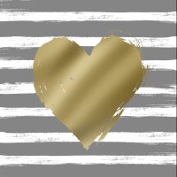 餐巾33x33厘米 - Heart & Stripes gray Napkin