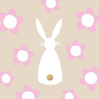Servetten 33x33 cm - Flower Bunny creme