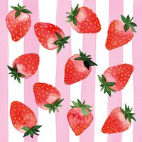 Napkins 33x33 cm - Strawberry & Stripes