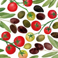 Napkins 33x33 cm - Olives & Tomatoes