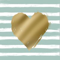 Servietten 33x33 cm - Heart & Stripes eucalyptus