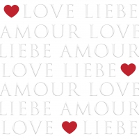 Servilletas 33x33 cm en relieve - Love Letters