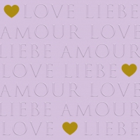Servilletas 33x33 cm en relieve - Love Letters lilac