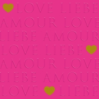 Servilletas 33x33 cm en relieve - Love Letters pink