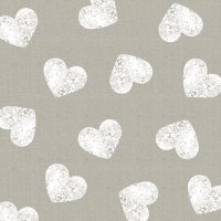 Napkins 33x33 cm - Fashion Hearts taupe white