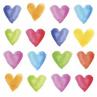 Napkins 33x33 cm - Aquarell Hearts