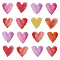 Napkins 33x33 cm - Aquarell Hearts gold