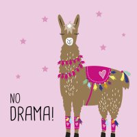 Servilletas 33x33 cm - Drama Llama pink