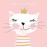 Serviettes 33x33 cm - Happy Birthday Princess 33x33 cm