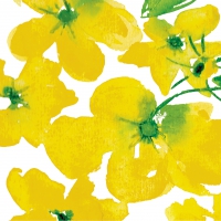 Servetten 33x33 cm - Flowers Yellow 33x33 cm