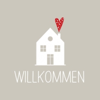 餐巾33x33厘米 - Willkommen taupe 33x33 cm