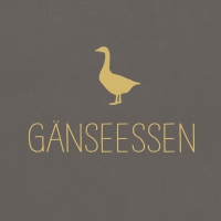 餐巾33x33厘米 - Gänseessen anthracite 33x33 cm