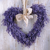 Serviettes 33x33 cm - Lavender Heart 33x33 cm