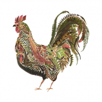 餐巾33x33厘米 - Green Rooster Napkin 33x33