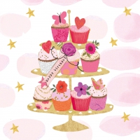 餐巾33x33厘米 - Happy Cupcakes Napkin 33x33