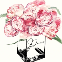 Servilletas 33x33 cm - Paris Peonies Napkin 33x33