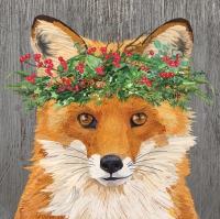 餐巾33x33厘米 - Winter Berry Fox Napkin 33x33