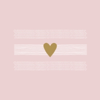 餐巾33x33厘米 - Heart of Gold rosé Napkin 33x33