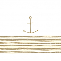 Serwetki 33x33 cm - Pure Anchor gold Napkin 33x33