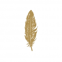 Servetten 33x33 cm - Pure Feather gold Napkin 33x33