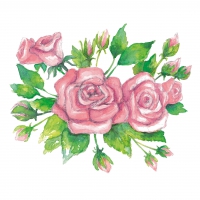 Serviettes 33x33 cm - Rose Garden Napkin 33x33