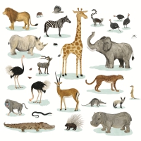 Servietten 33x33 cm - Zoo Napkin 33x33