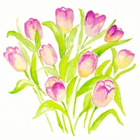 Салфетки 33x33 см - Tulip Bouquet Napkin 33x33