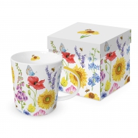 Porcelanowy kubek z uchwytem - Flowers & Bees