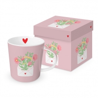 Porcelain cup with handle - Herzen für dich