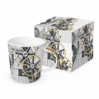 Porcelain cup with handle - Clockwork