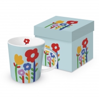 Kaffeebecher Trend Mug - Super Flowers turquiose