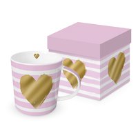 Coffee mug Trend Mug - Heart & Stripes rosé