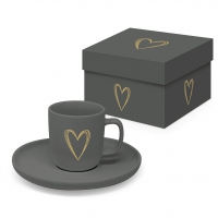 Espresso Cups - Pure Heart anthracite Matte Espresso GB