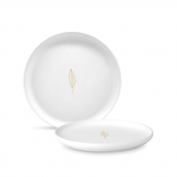 Porcelain plate - Pure Gold Leaves Matte Plate 21