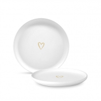 Plato de porcelana - Pure Heart gold Matte Plate 21
